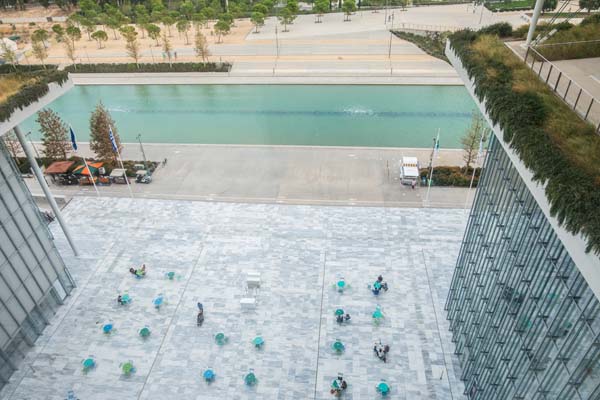 Kallithea SNFCC Skywalk Ausblick