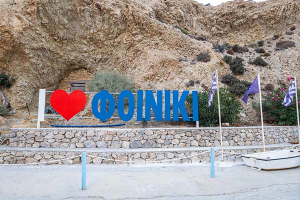 Karpathos Finiki Schriftzug
