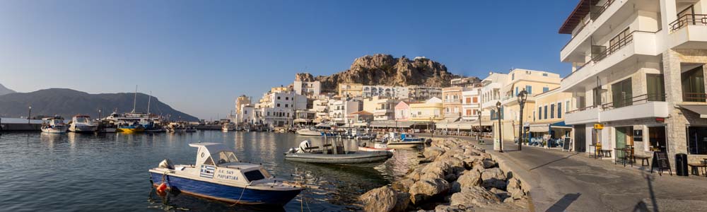 Pigadia Hafen Panorama