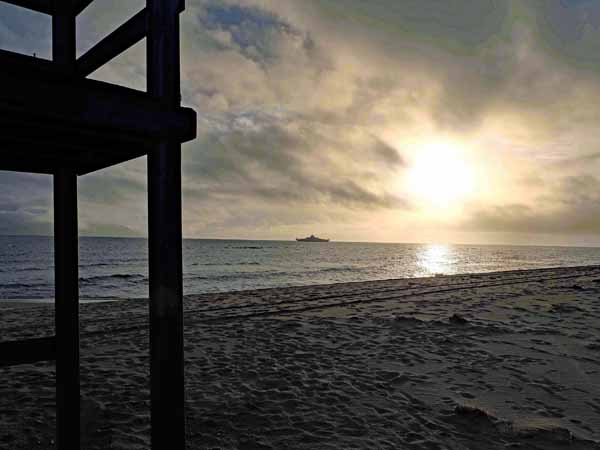 Keramoti Strand am Abend