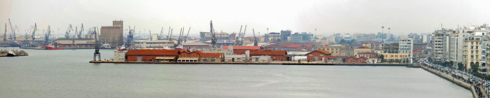 Thessaloniki Hafen-Skyline Panorama