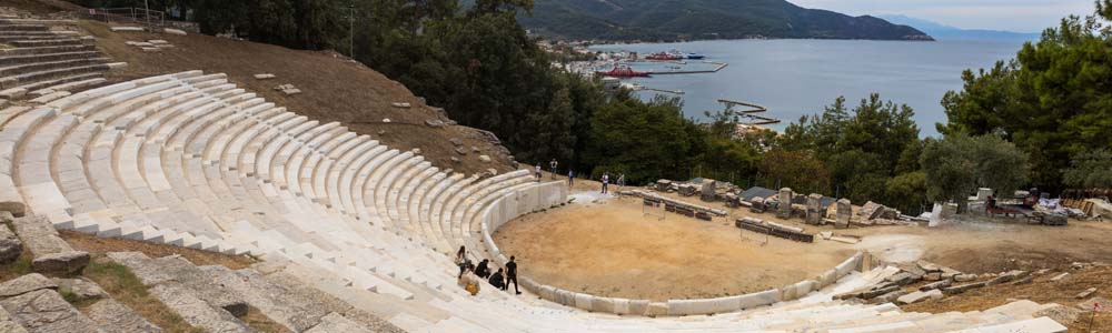 Limenas Thasou Antikes Theater Panorama
