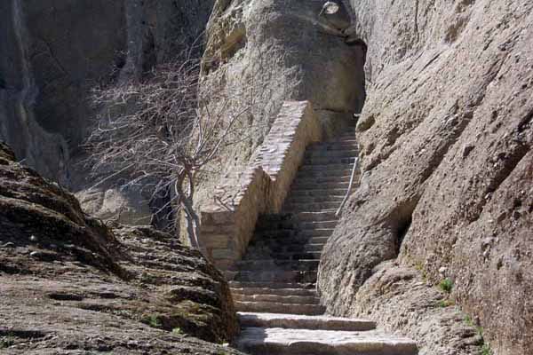 Meteora Steinstufen