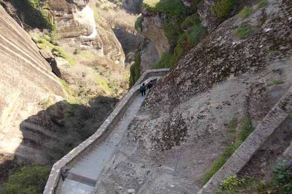 Meteora Steinstufen